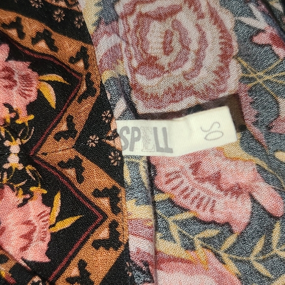 Spell designs x free people babushka kimono amber OS black robe exclusive FP HTF - Picture 8 of 16